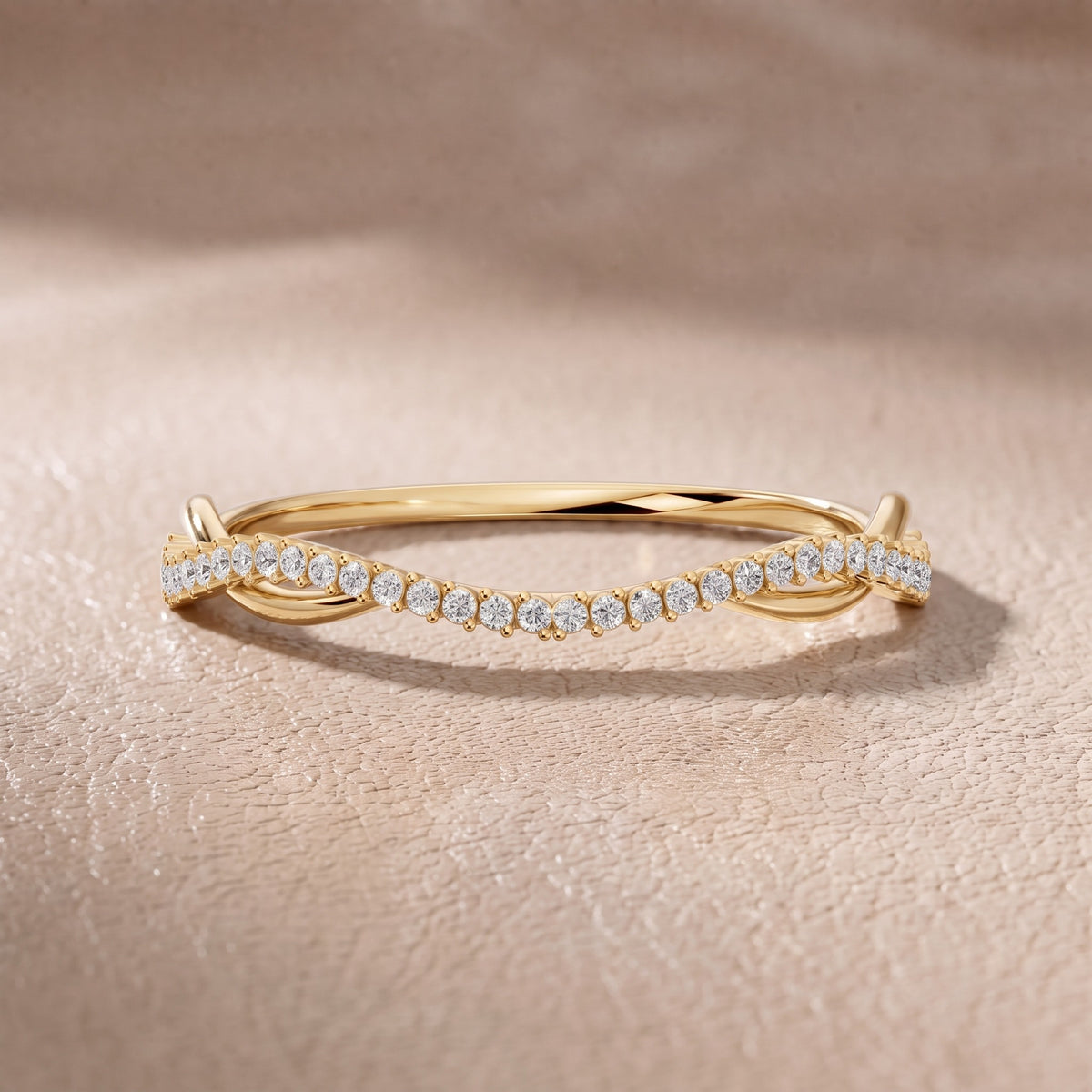 Ivy Petite Twist Round Diamond Half Eternity Band in Yellow Gold - front.jpg