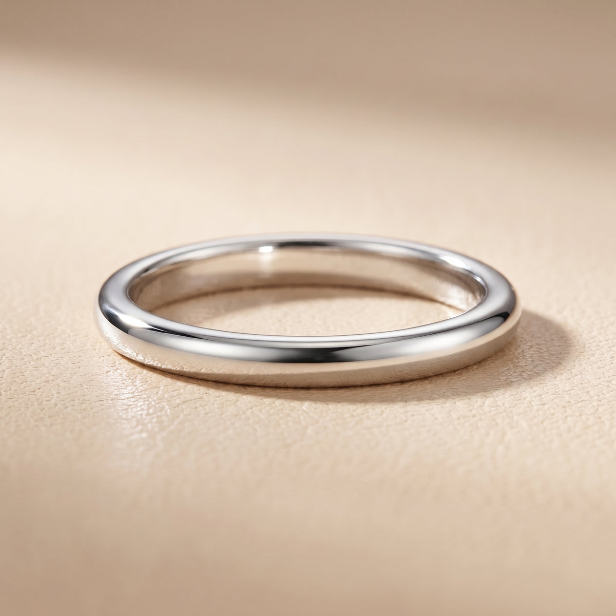 Justine Classic Low Dome Wedding Band in White Gold - front.jpg