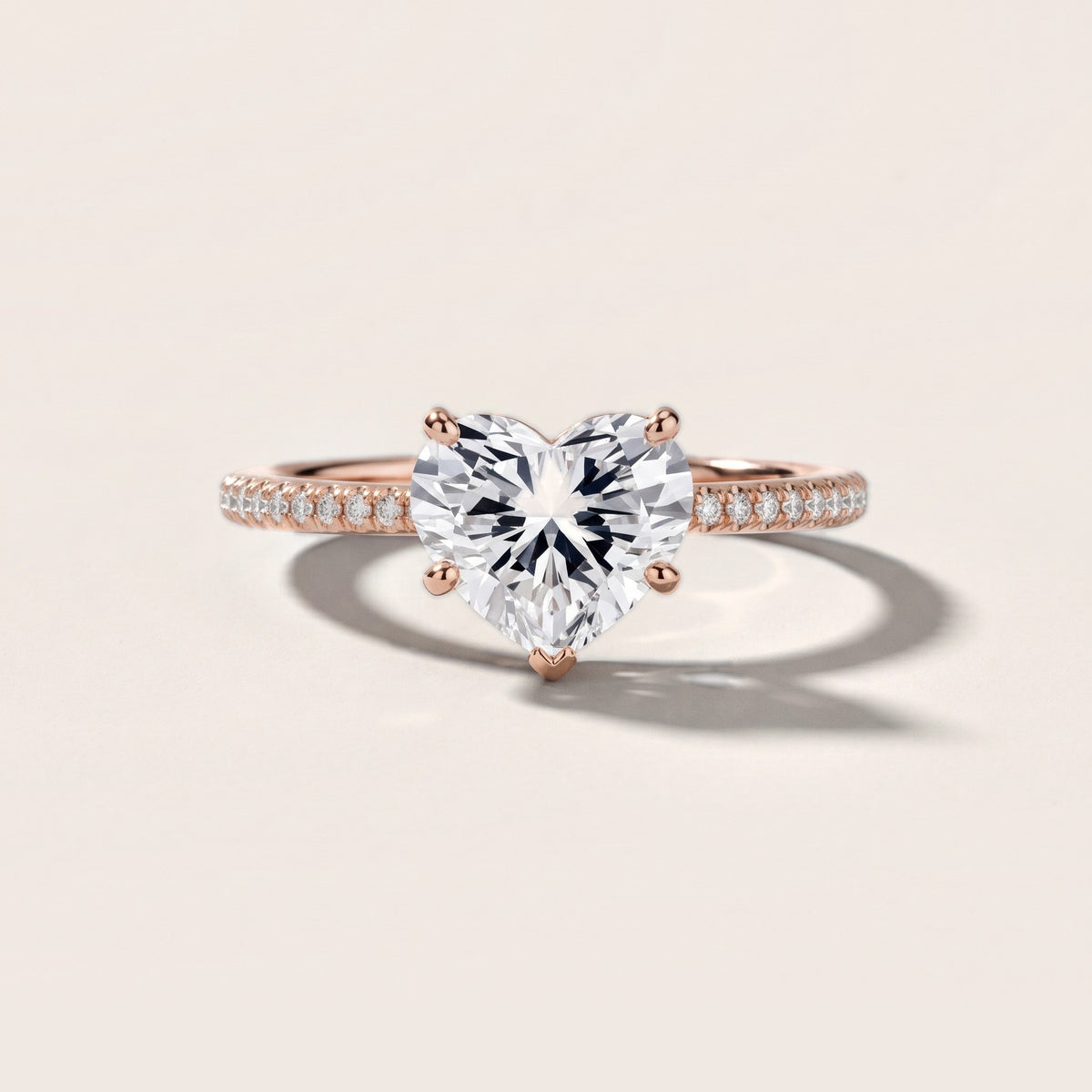 Mona Micropavé Heart Diamond Engagement Ring in Rose Gold - front.jpg