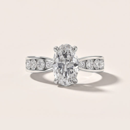 Rosalie Channel Set Sidestone Oval Diamond Engagement Ring in Platinum [studio-20261024]