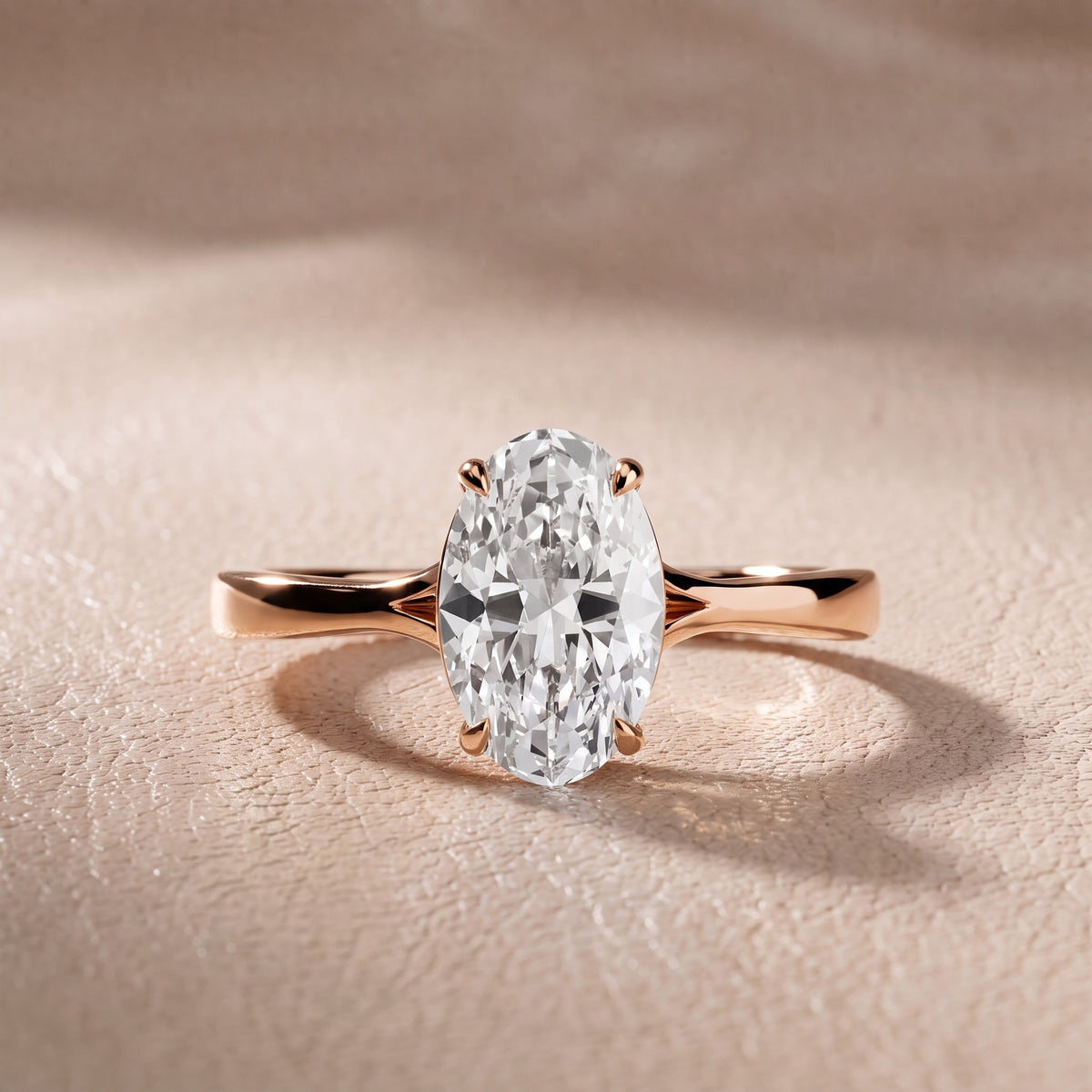 Evangeline Trellis Solitaire Oval Diamond Engagement Ring in Rose Gold - front.jpg