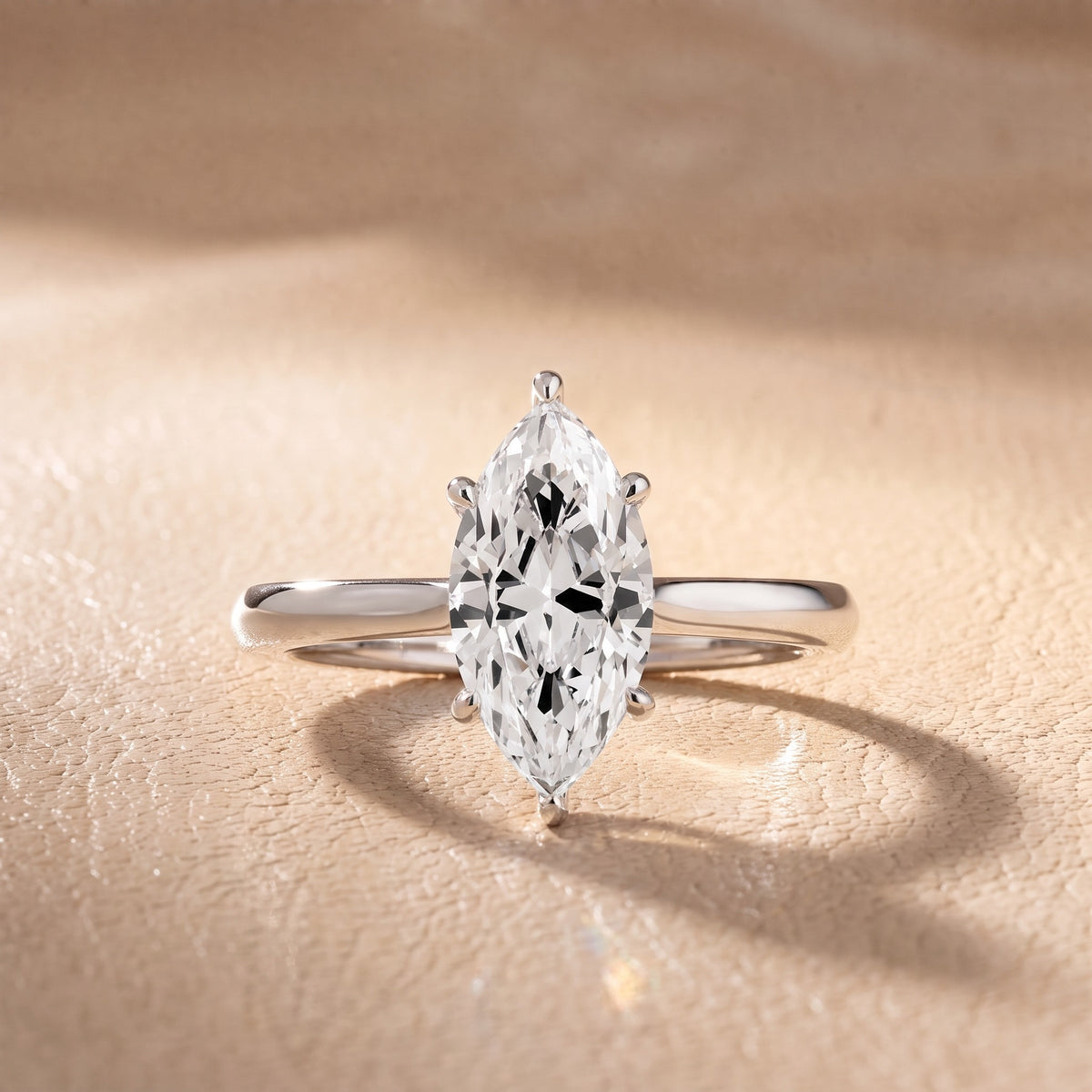 Kalia Knife Edge Solitaire Marquise Diamond Engagement Ring in White Gold - front.jpg