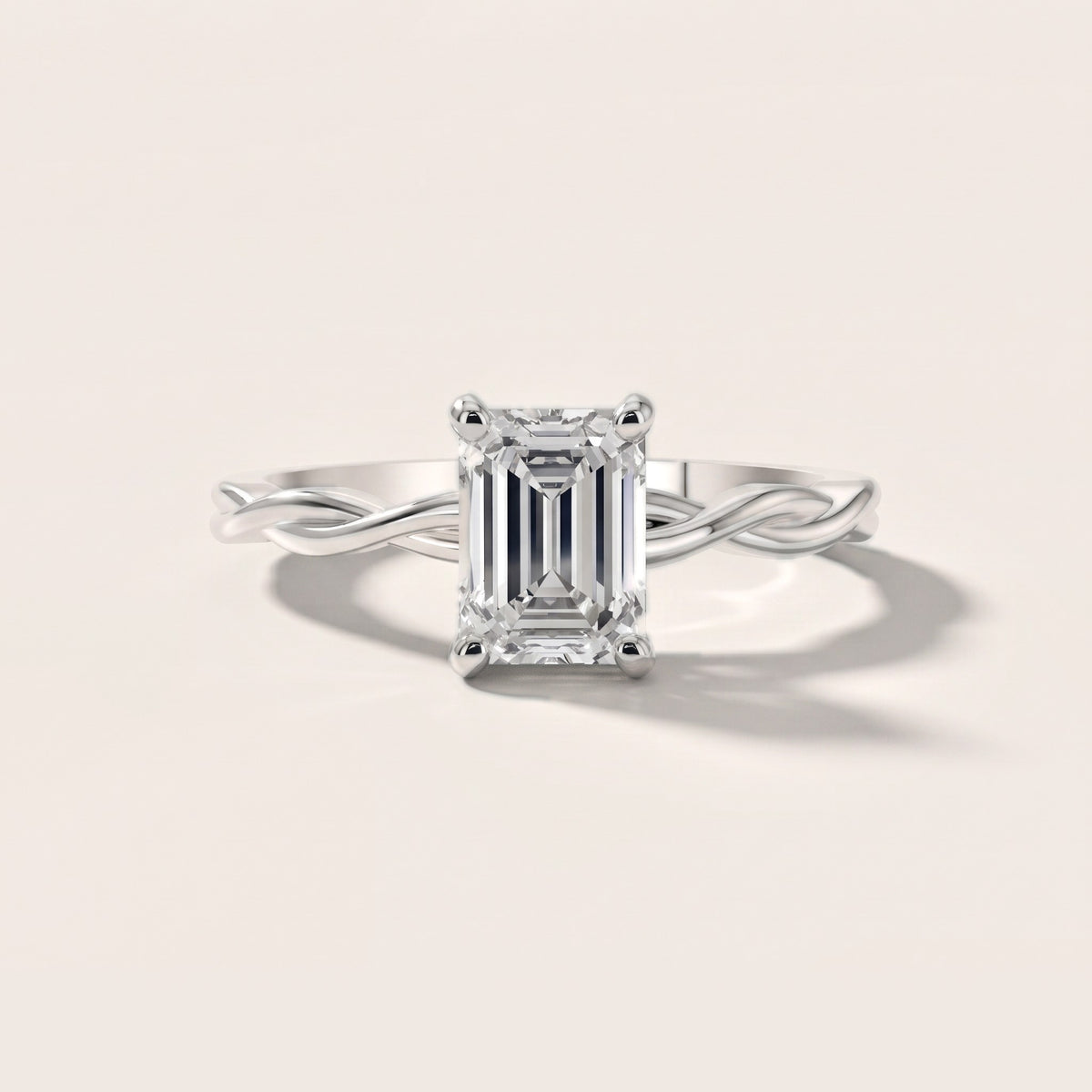 Iris Twist Emerald Diamond Engagement Ring in Silver [studio-20261024]