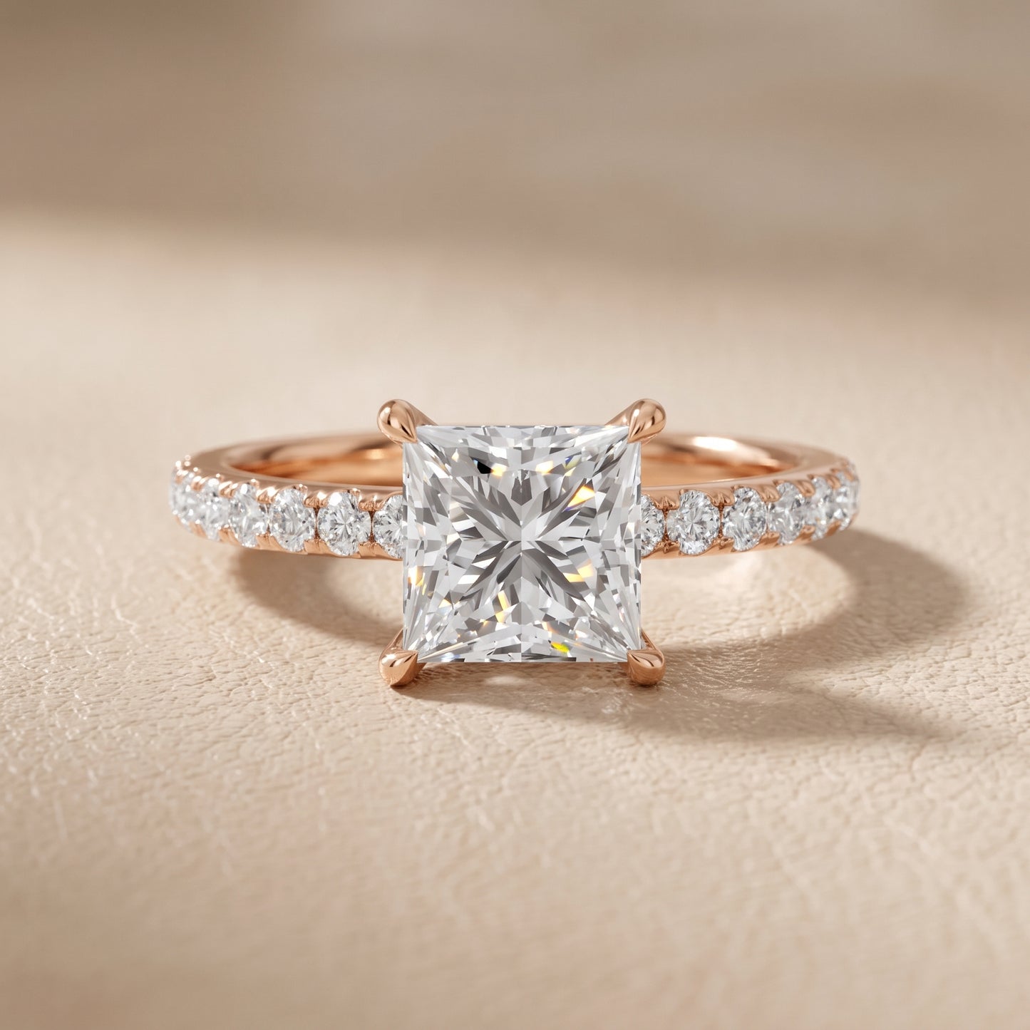 Thea Hidden Halo Pavé Princess Diamond Engagement Ring in Rose Gold - front.jpg