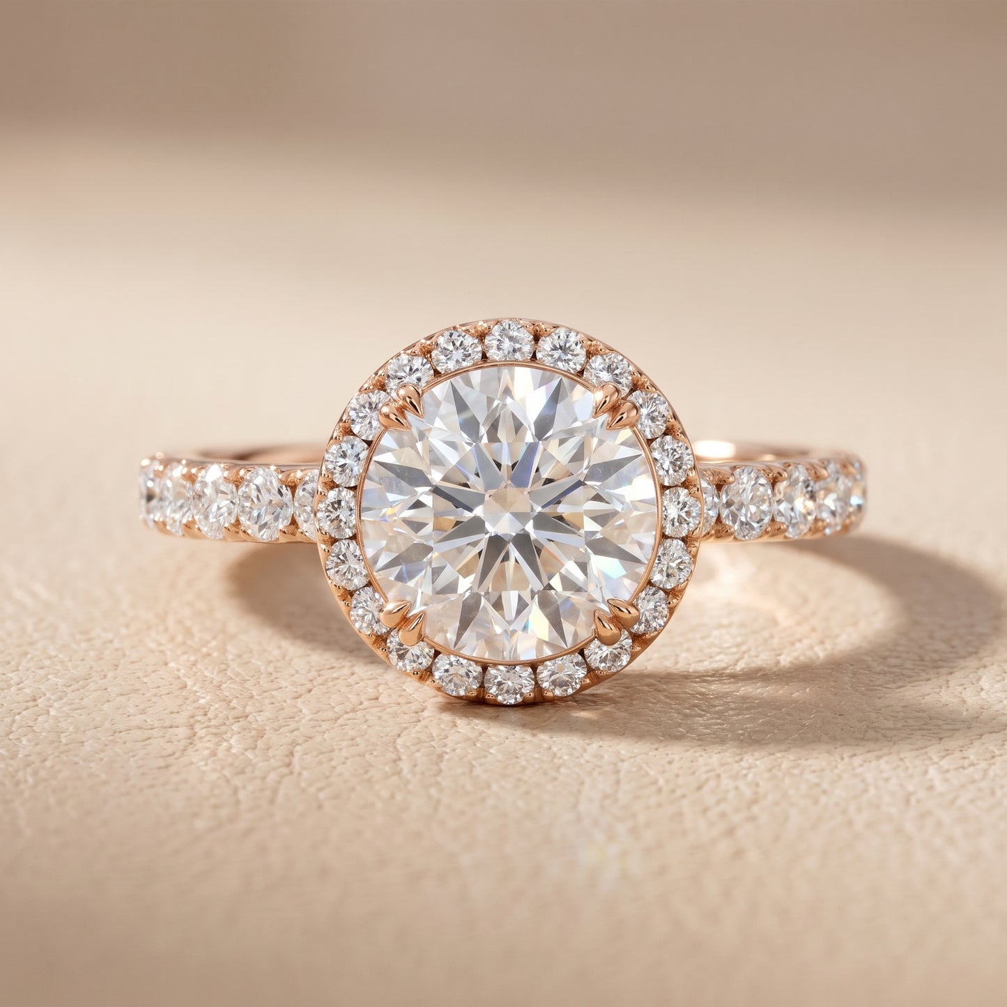 Chloe Halo Pavé Round Diamond Ring in Rose Gold - front.jpg