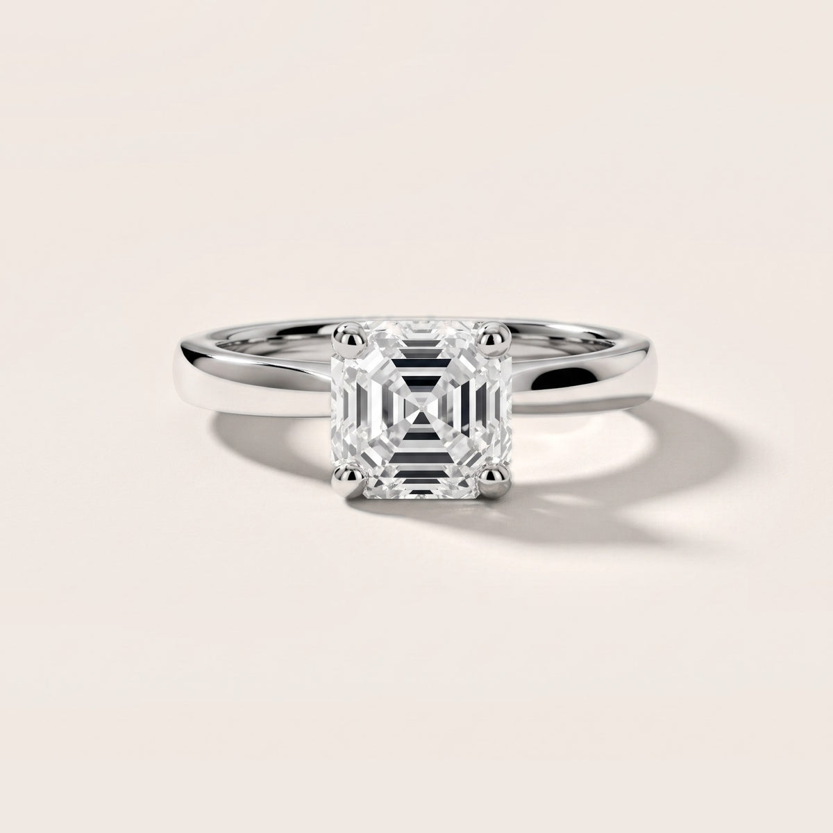 Sofia Cathedral Asscher Diamond Engagement Ring in Silver - front.jpg