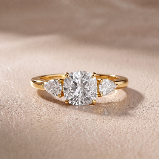 Stella Three-Stone Cushion Diamond Engagement Ring in Yellow Gold - front.jpg