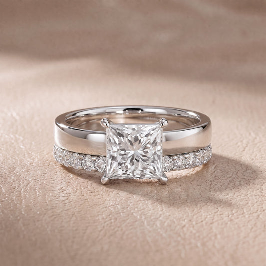 Josephine Split Shank Pavé Princess Diamond Engagement Ring in Platinum - front.jpg