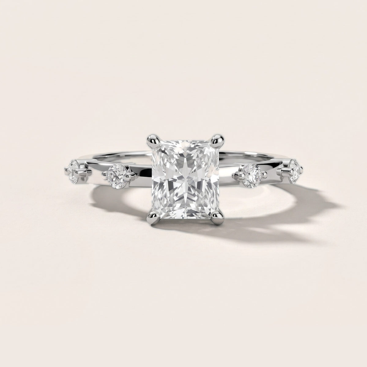 Elena Radiance Radiant Diamond Engagement Ring in White Gold [studio-20261024]