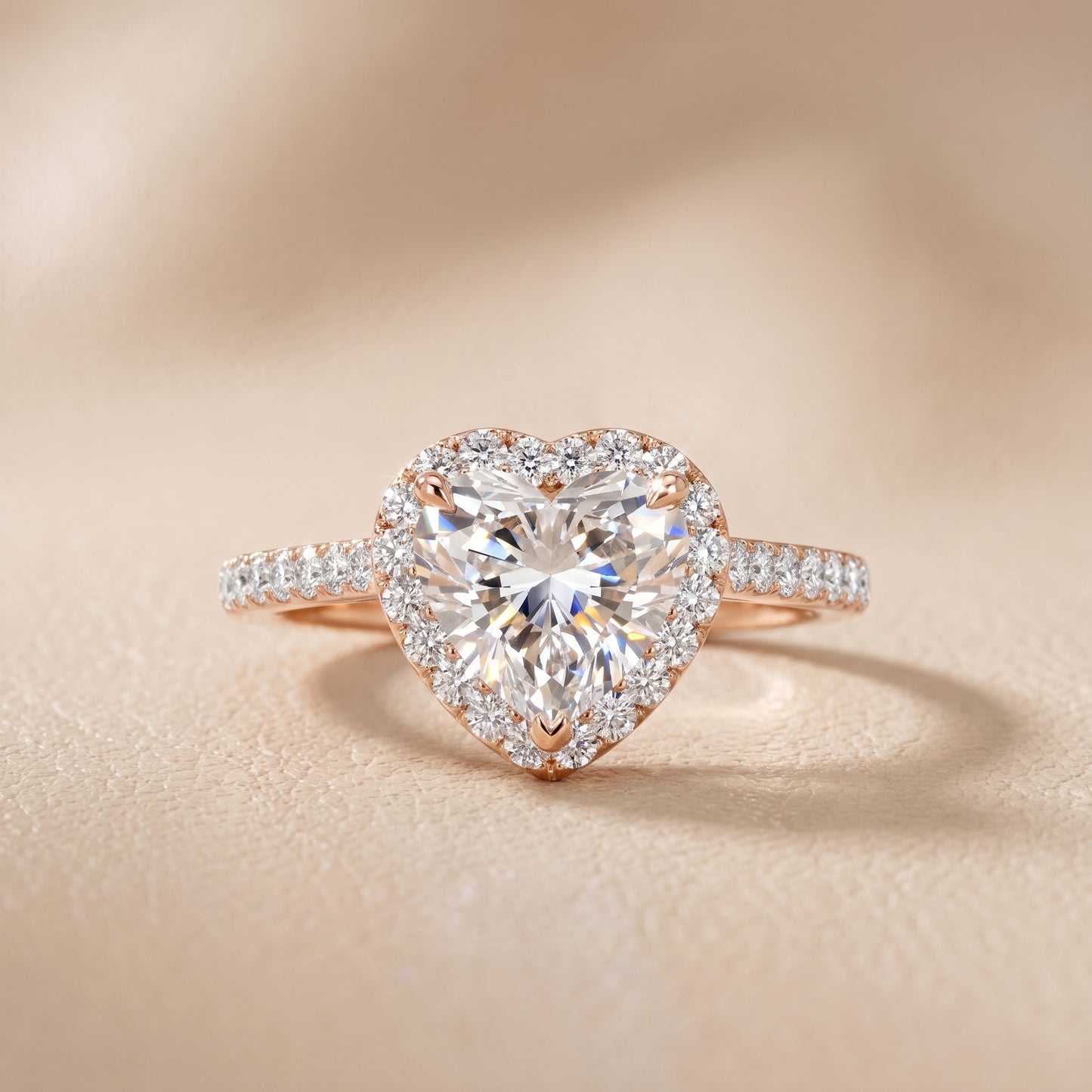 Alma Halo Pavé Heart Diamond Ring in Rose Gold - front.jpg