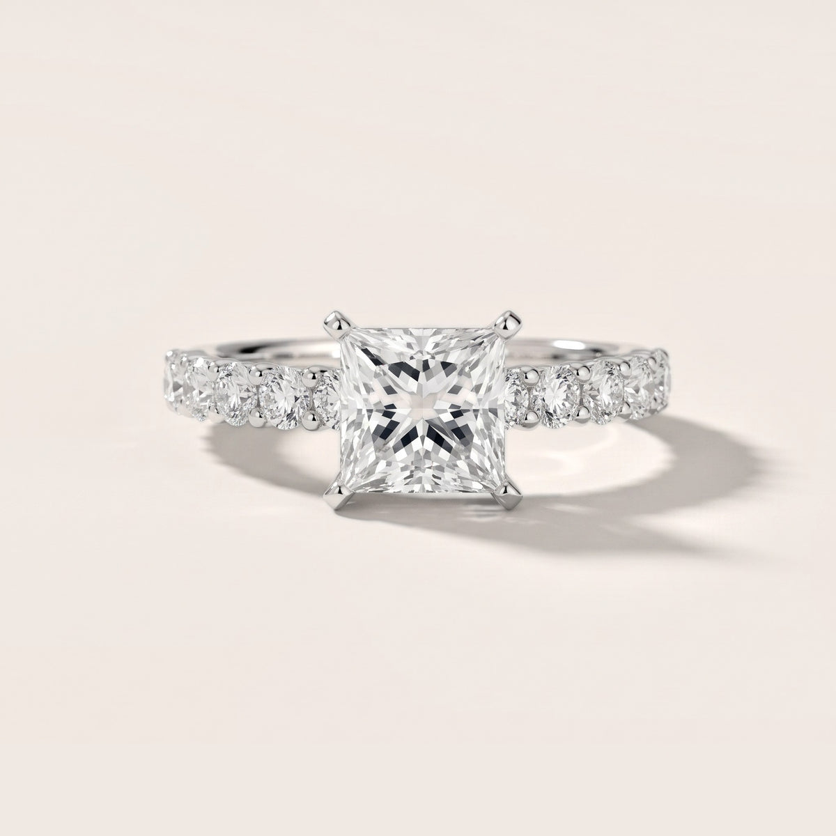 Heloise Statement Pavé Princess Diamond Engagement Ring in Platinum - front.jpg