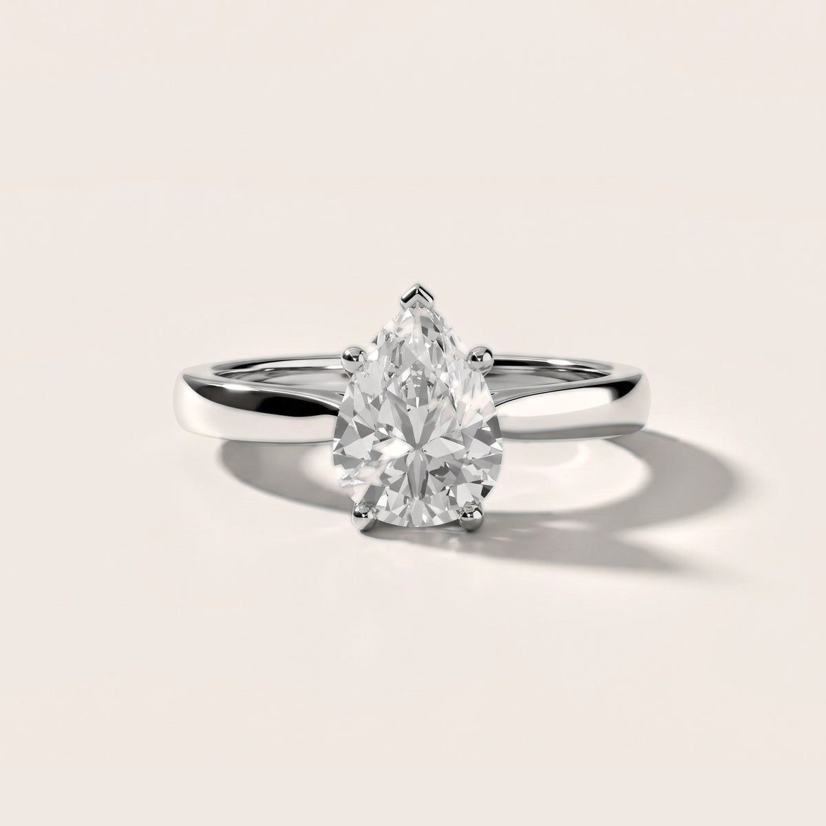Sofia Cathedral Pear Diamond Engagement Ring in White Gold - front.jpg