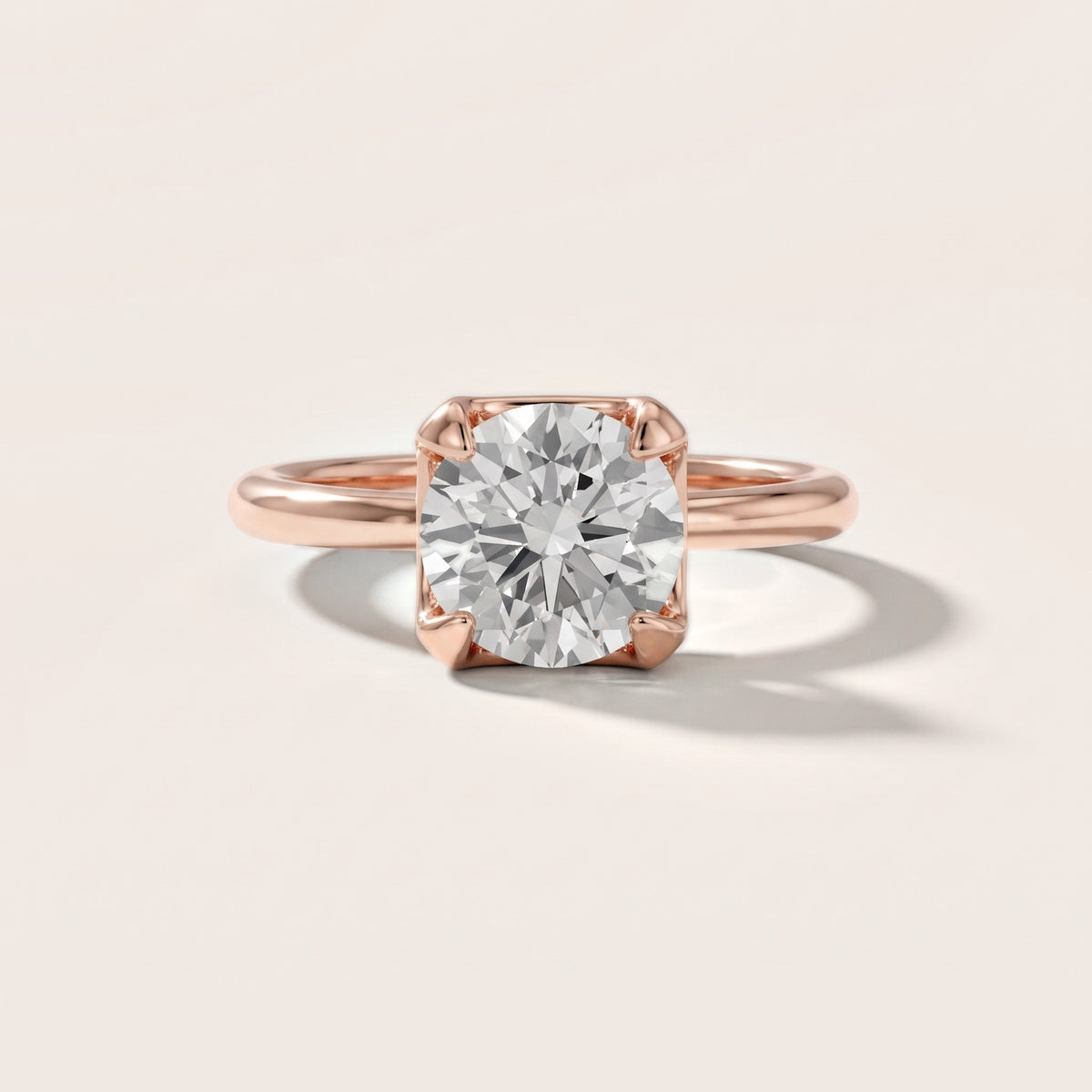 Adele Crown Solitaire Round Diamond Engagement Ring in Rose Gold - front.jpg