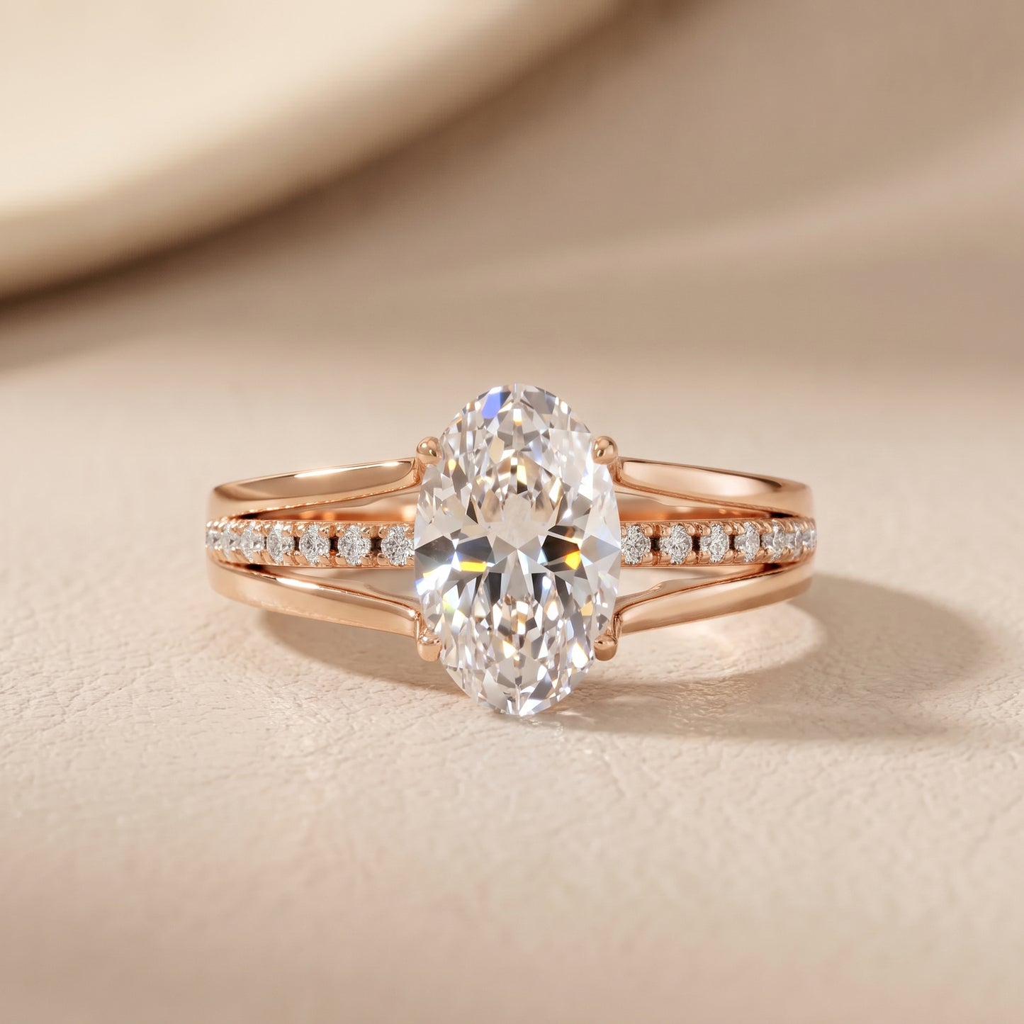 Scarlett Split Shank Pavé Oval Diamond Ring in Rose Gold - front.jpg