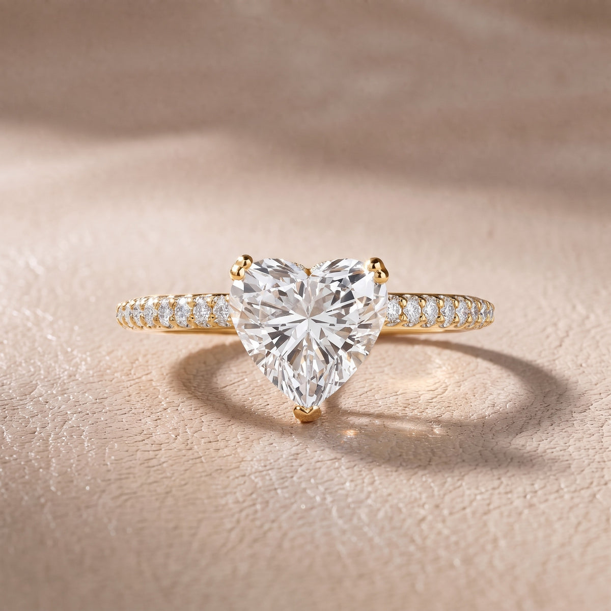 Celeste Hidden Halo Pavé Heart Diamond Engagement Ring in Yellow Gold - front.jpg