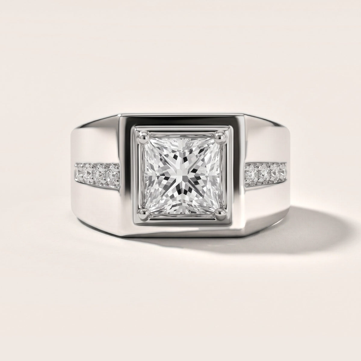 Orem Wide Band Channel Set Princess Diamond Engagement Ring in White Gold - front.jpg