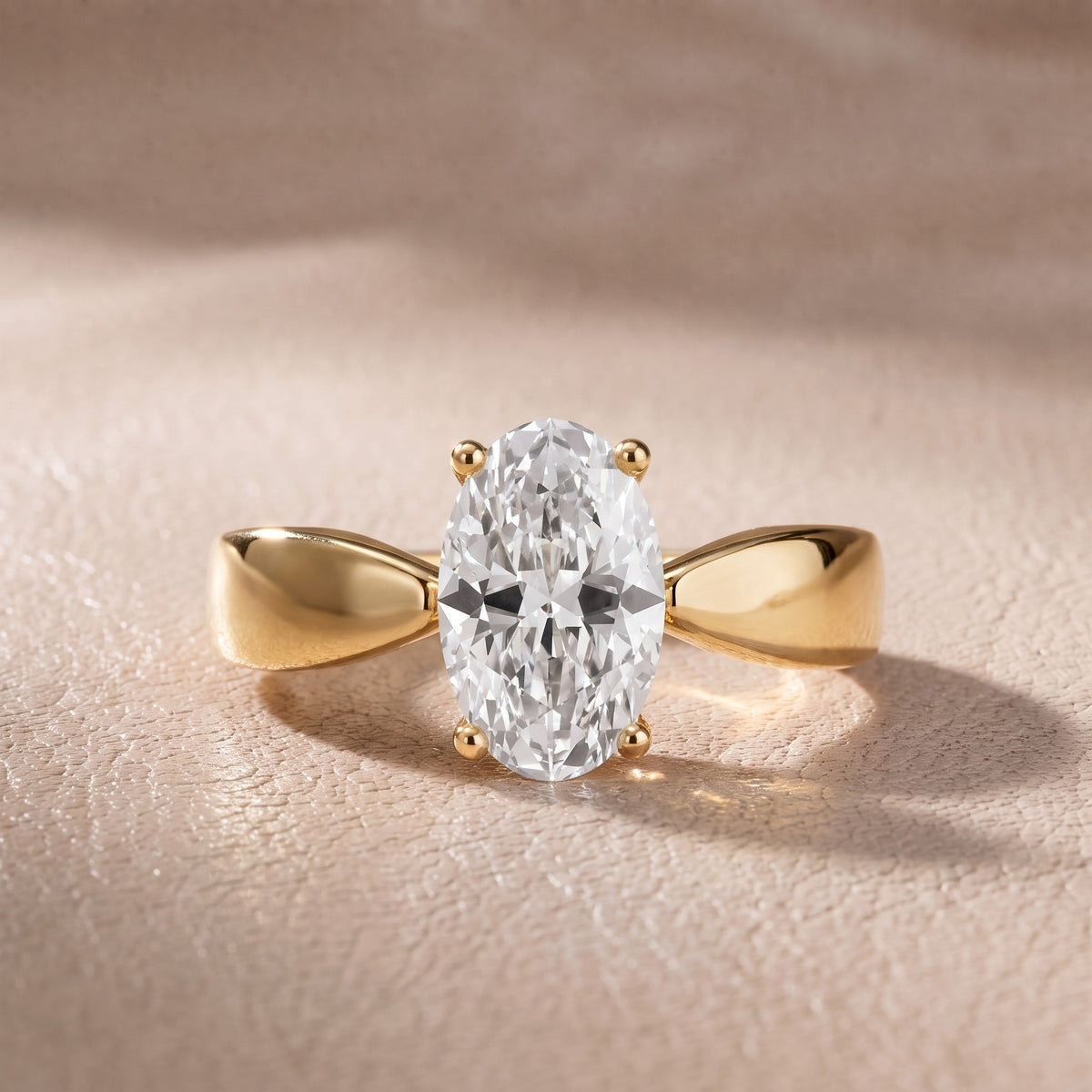 Talia Solitaire Twist Oval Diamond Engagement Ring in Yellow Gold - front.jpg