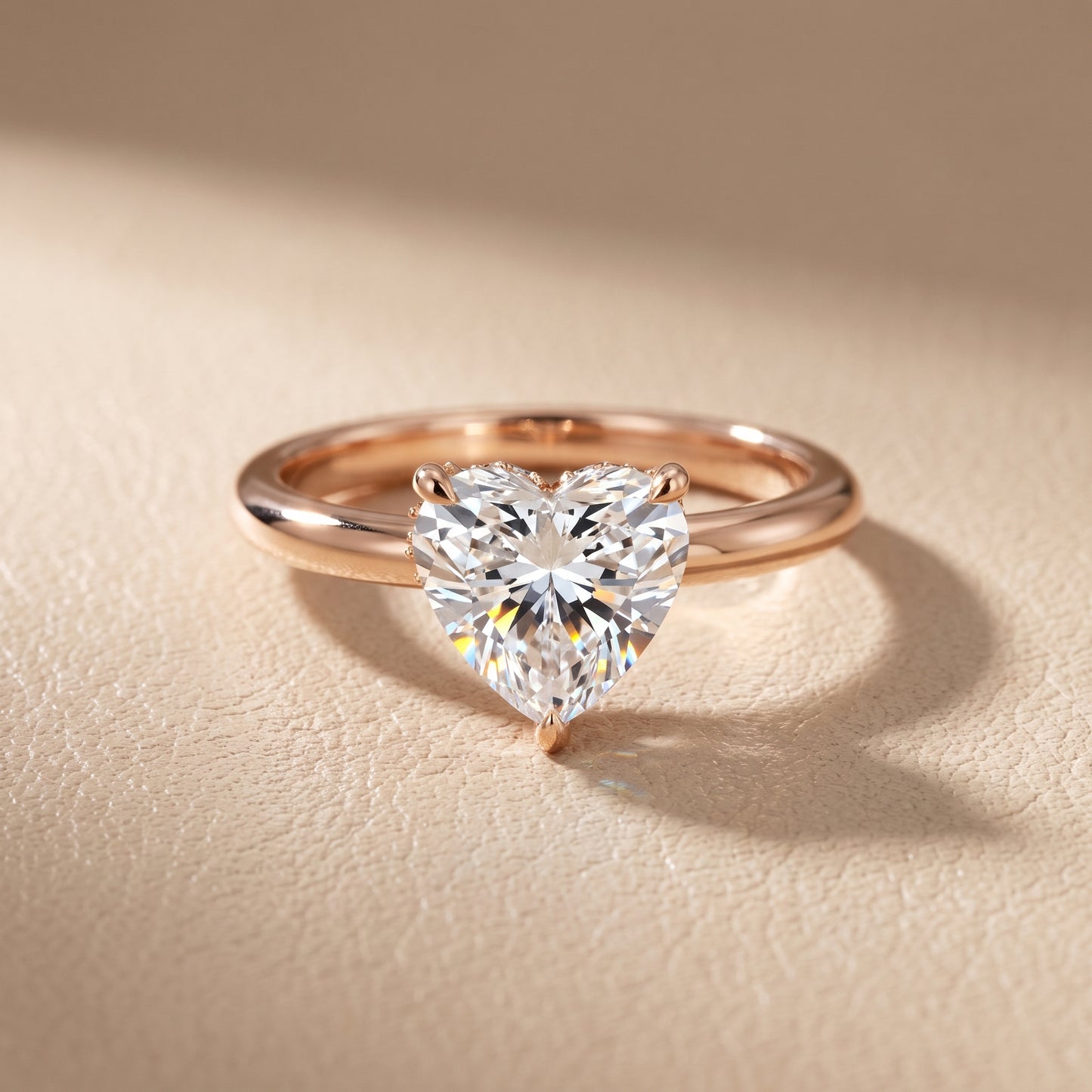 Amaya Hidden Halo Heart Diamond Ring in Rose Gold - front.jpg