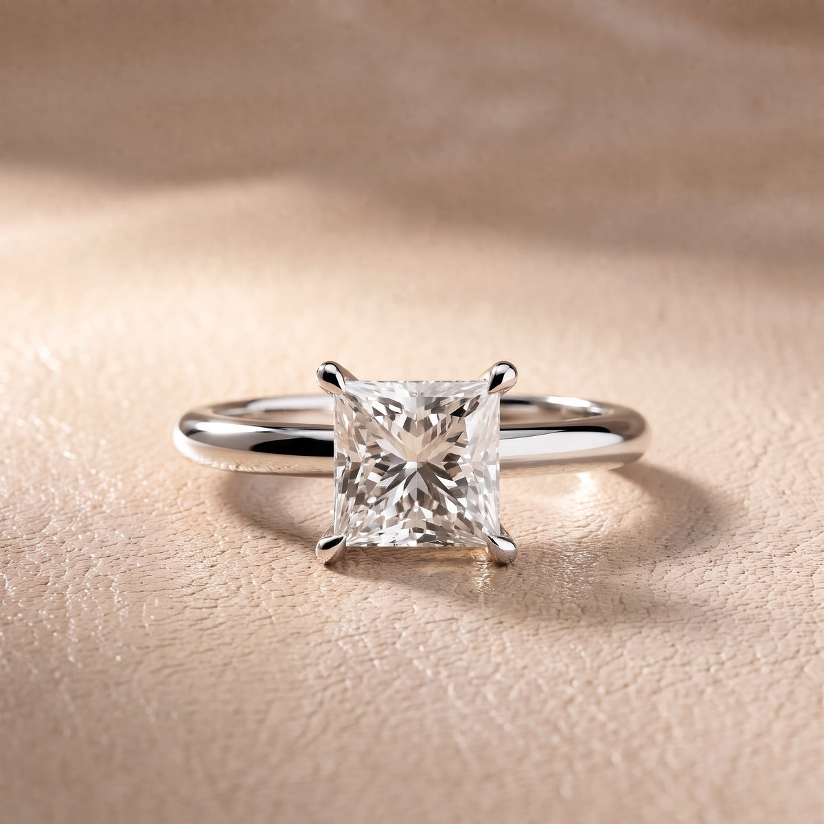 Amaya Hidden Halo Princess Diamond Engagement Ring in White Gold - front.jpg