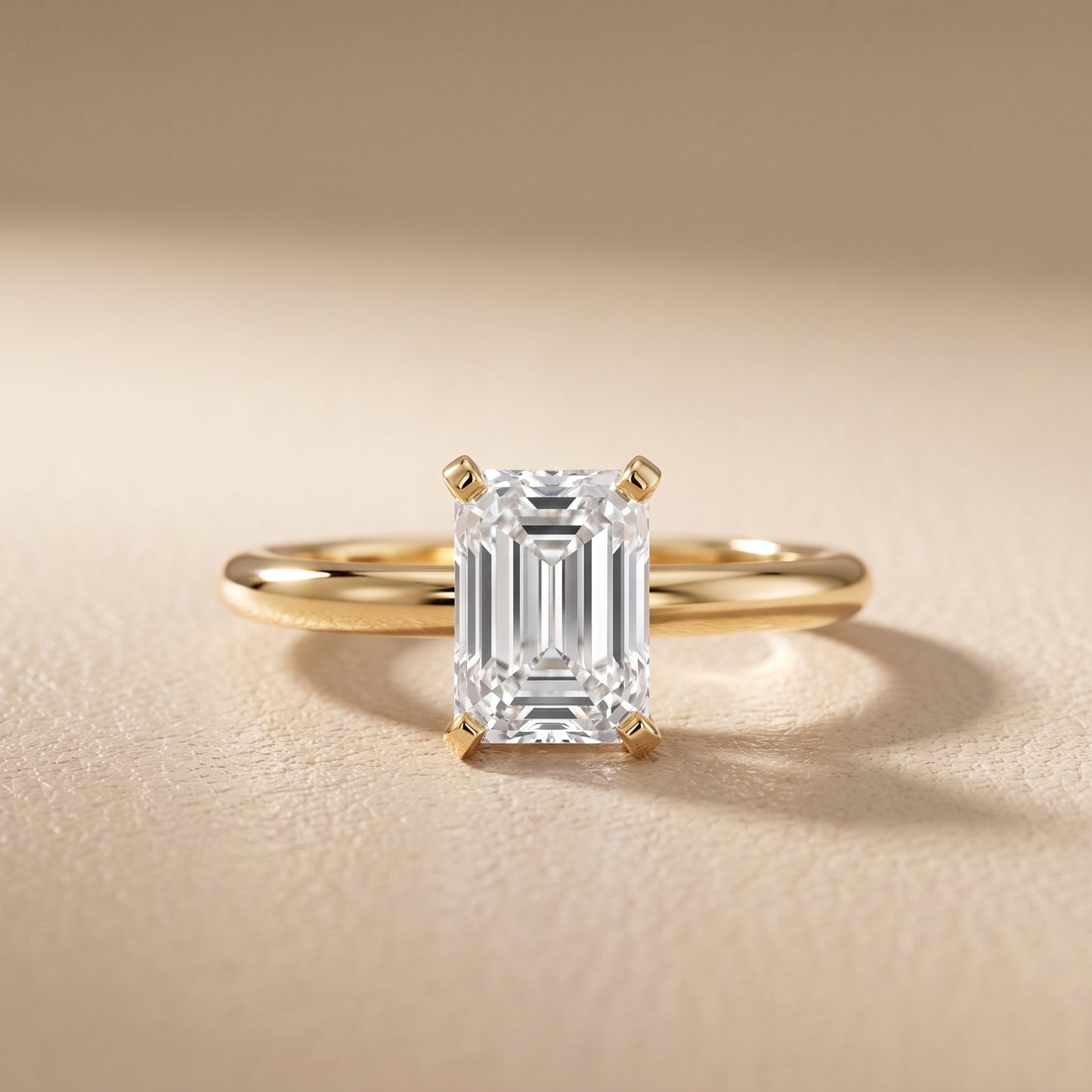Amira Six-Prong Solitaire Emerald Diamond Engagement Ring in Yellow Gold - front.jpg