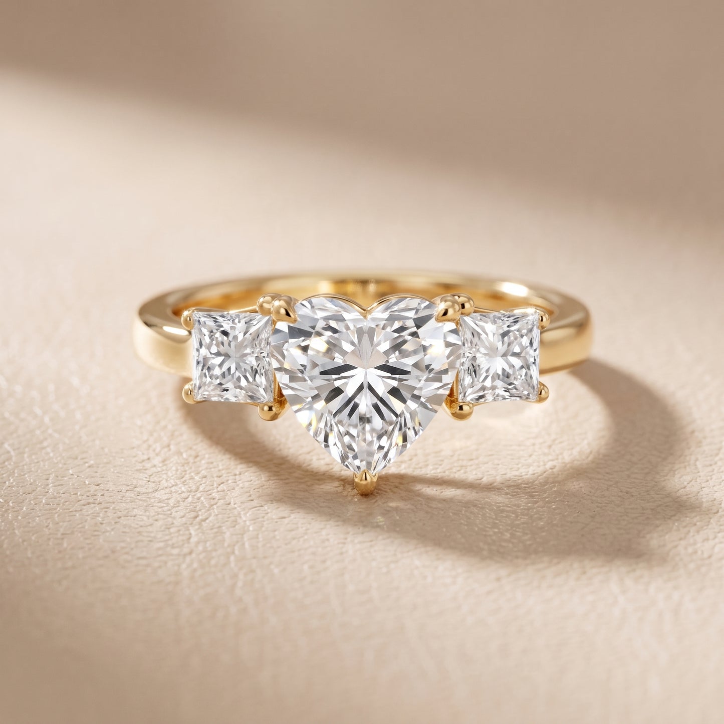 Sienna Three-Stone Heart Diamond Ring in Yellow Gold - front.jpg