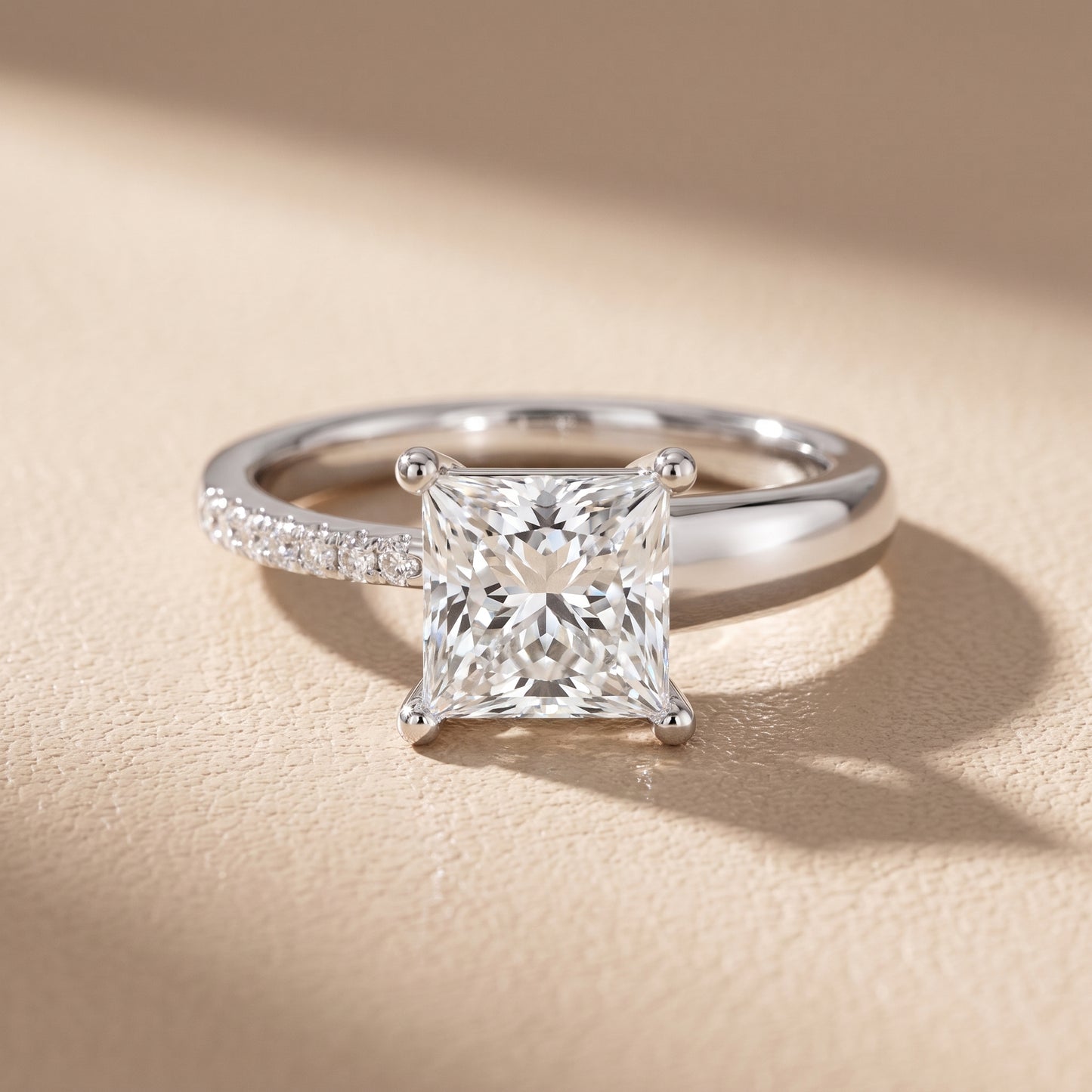 Rosie Solitaire Basket Princess Diamond Engagement Ring in Platinum - front.jpg