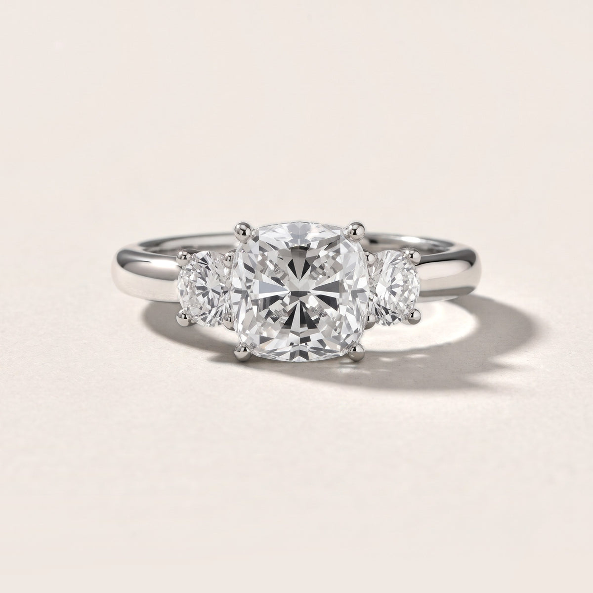 Zara Three-Stone Cushion Diamond Engagement Ring in Silver - front.jpg