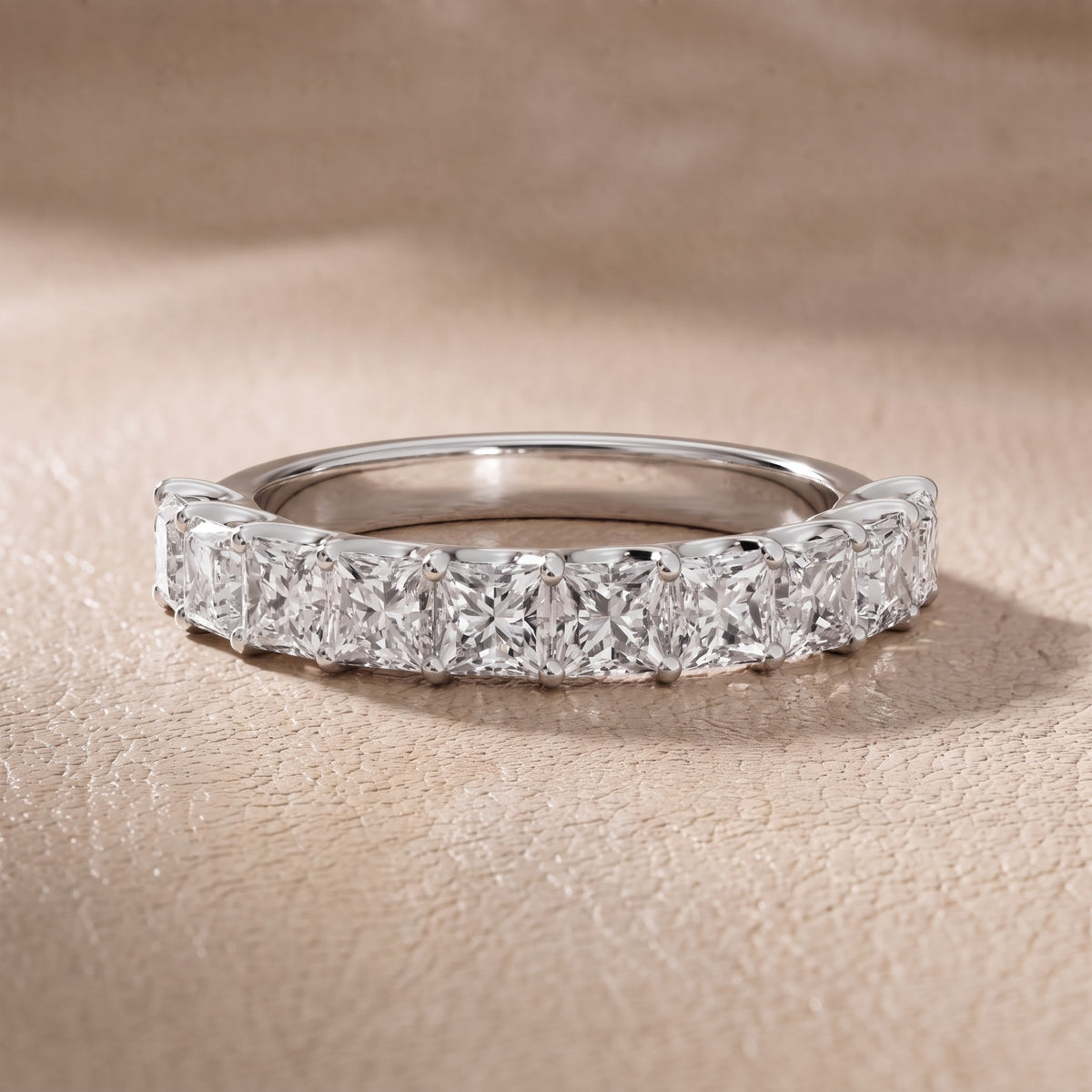 Miranda Shared Prong Princess Diamond Half Eternity Band in White Gold - front.jpg