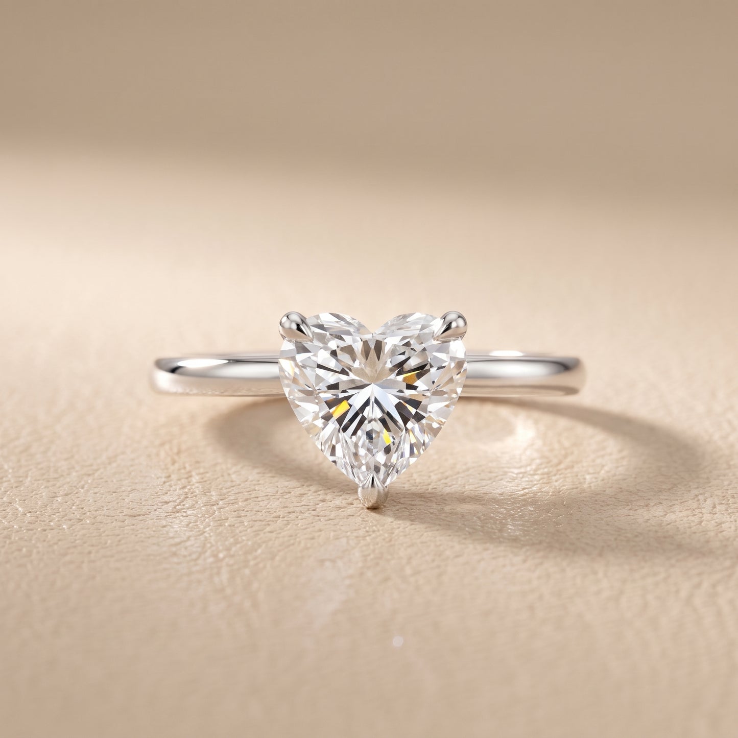 Nella Petite Solitaire Heart Diamond Engagement Ring in Platinum - front.jpg