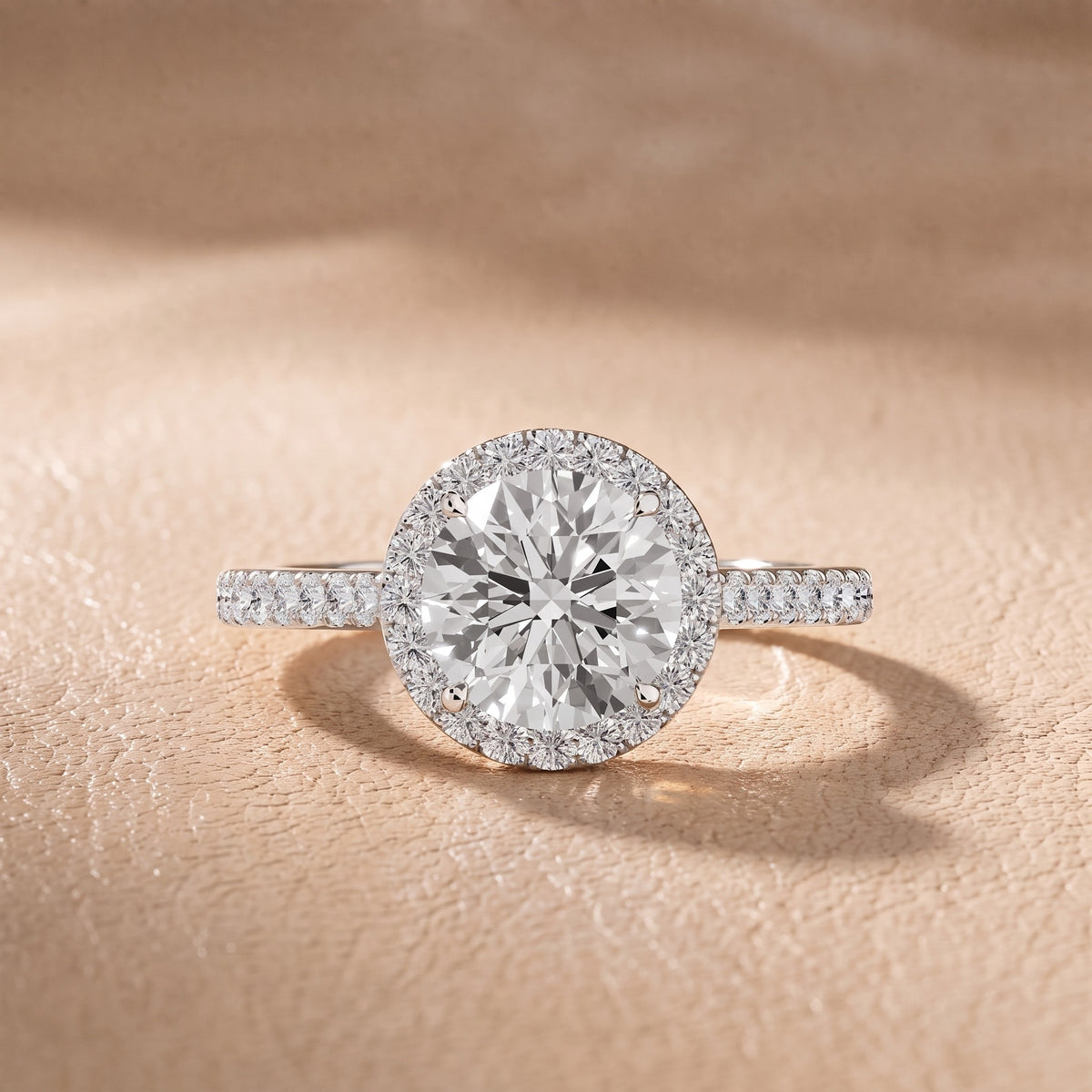 Willa Halo Micropavé Round Diamond Engagement Ring in Silver - front.jpg