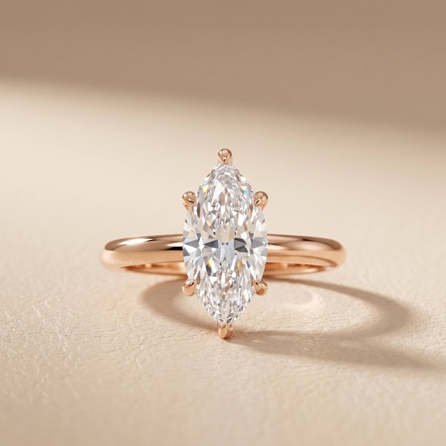 Amaya Hidden Halo Marquise Diamond Ring in Rose Gold - front.jpg