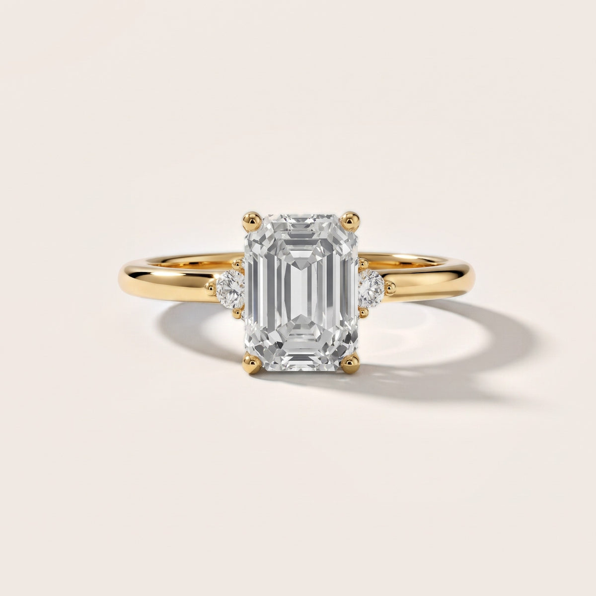 Wynne Cluster Emerald Diamond Engagement Ring in Yellow Gold - front.jpg