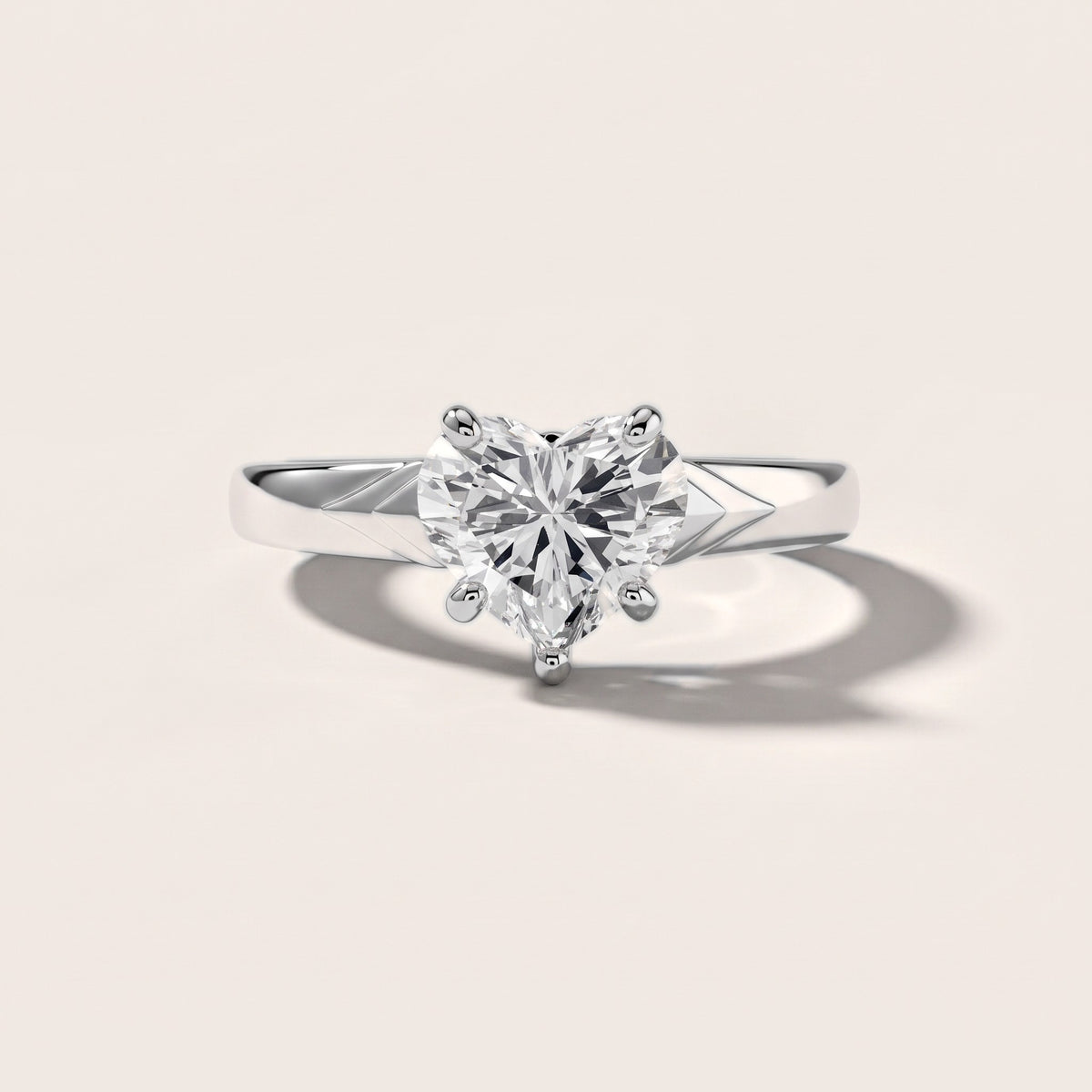 Jana Engraved Heart Diamond Engagement Ring in Platinum - front.jpg