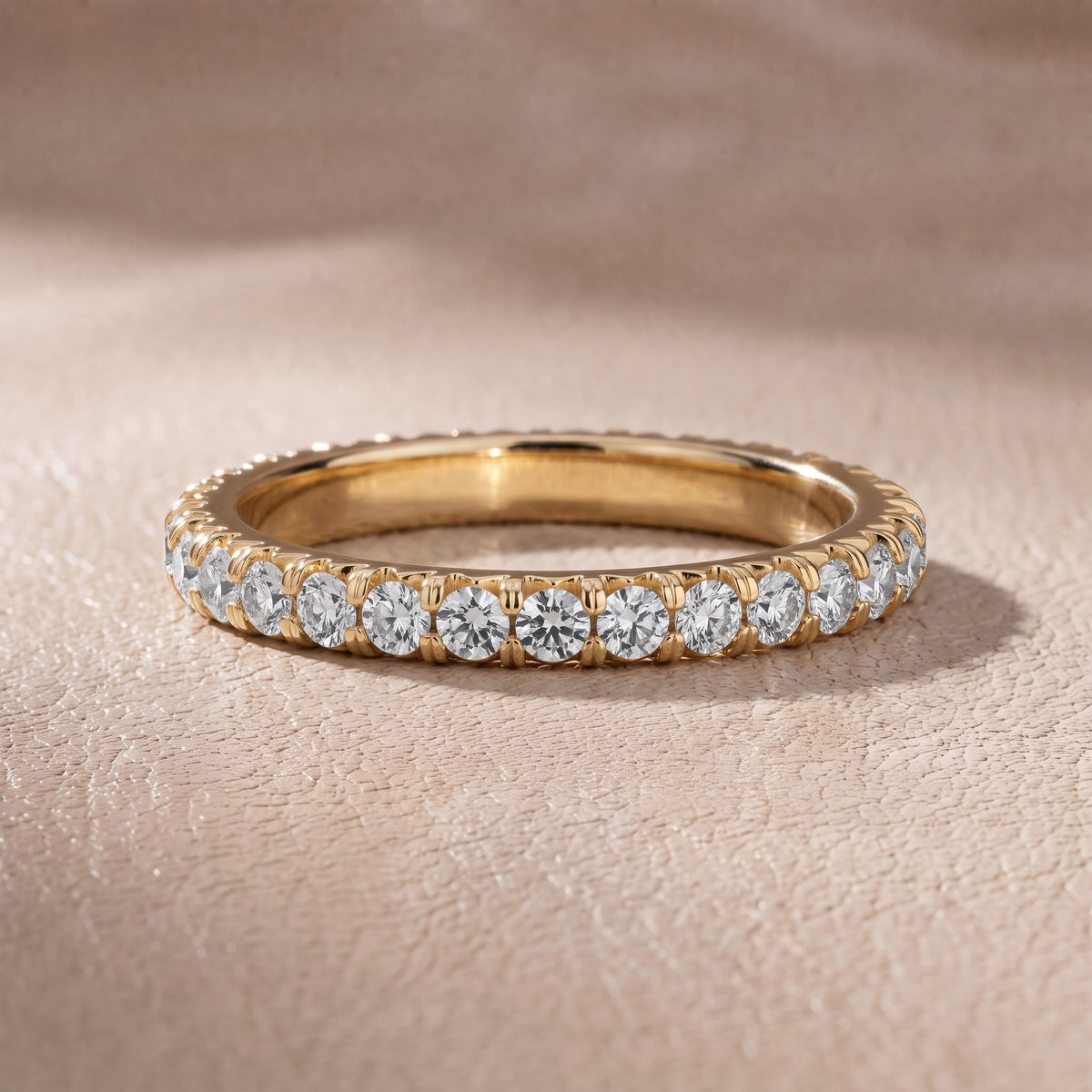 Margaret French Pavé Round Diamond Eternity Band in Yellow Gold - front.jpg