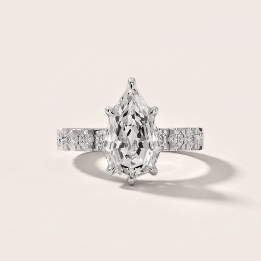 Delaney Hidden Halo French Pavé Step Cut Pear Diamond Engagement Ring in Platinum [studio-20261024]