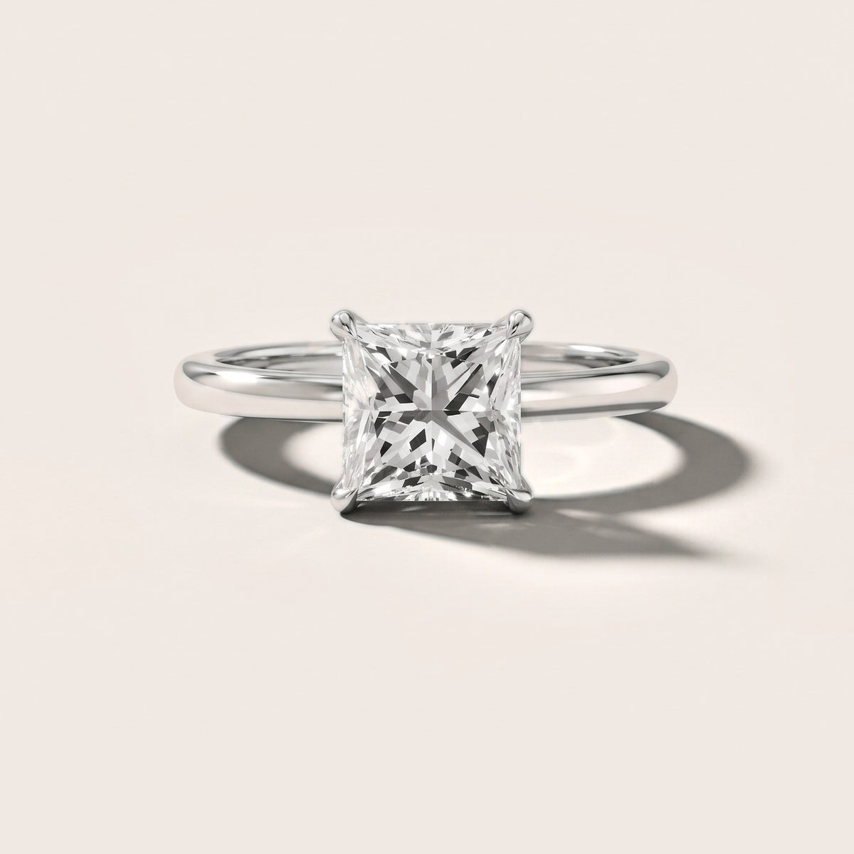 Susan Solitaire Princess Diamond Engagement Ring in Silver - front.jpg