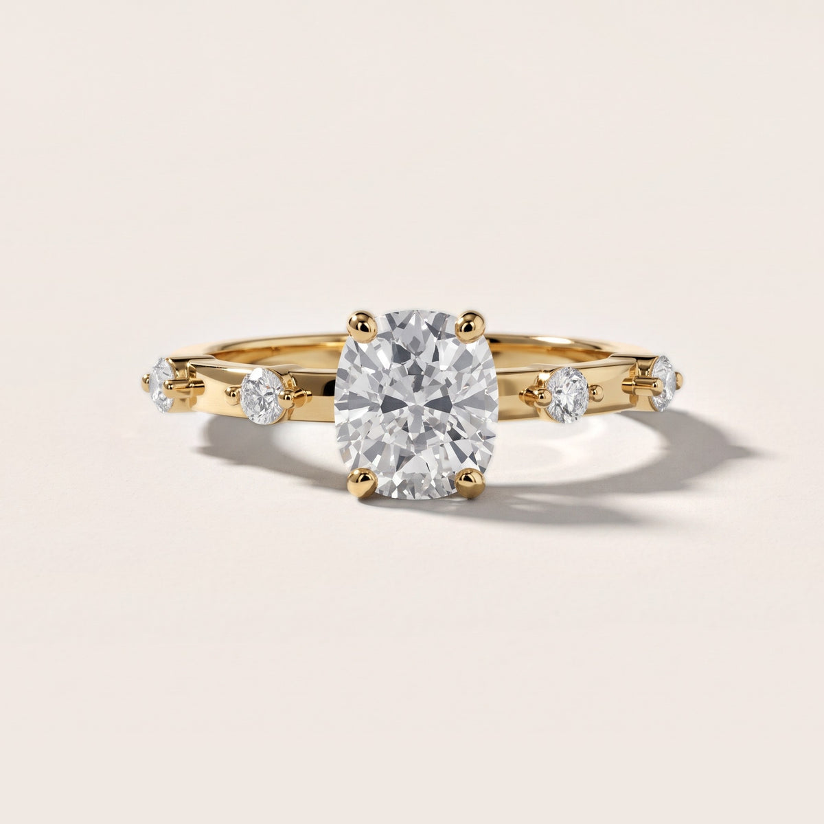 Elena Radiance Solitaire Cushion Diamond Engagement Ring in Yellow Gold [studio-20261024]