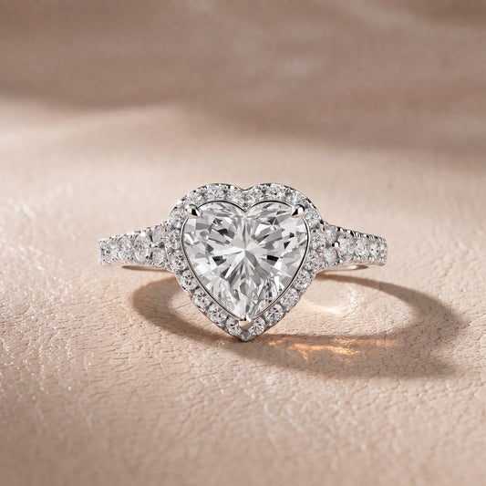 Bella Halo Pavé Heart Diamond Engagement Ring in Platinum - front.jpg