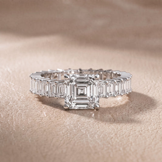 Mallory Shared Prong Asscher Diamond Engagement Ring in Platinum - front.jpg