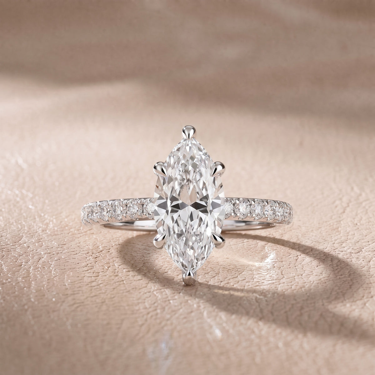 Maya Hidden Halo Pavé Marquise Diamond Engagement Ring in Silver - front.jpg