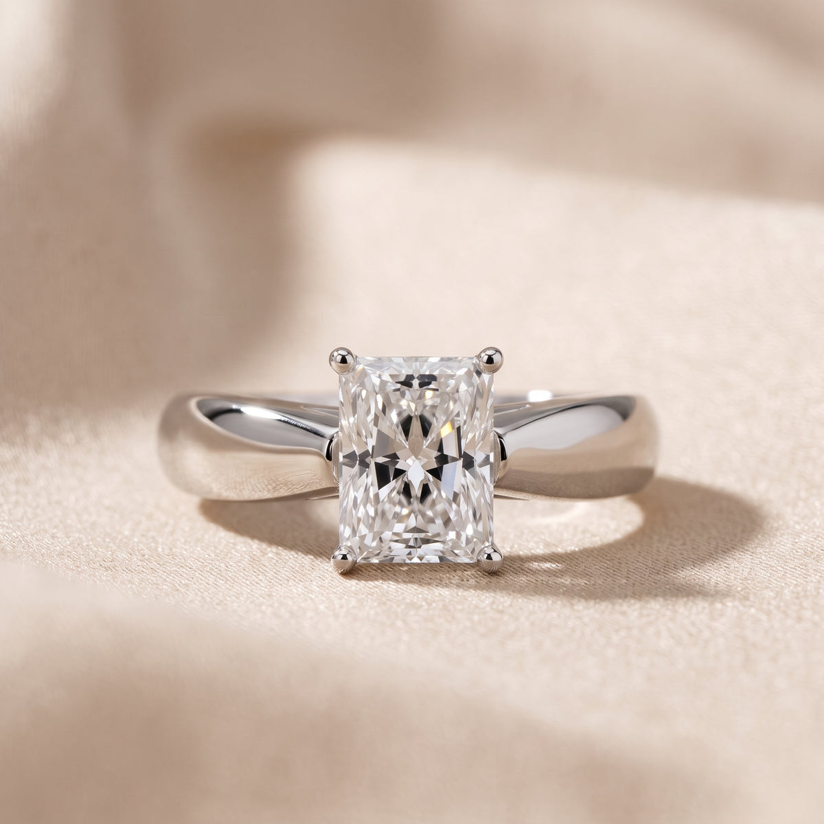 Talia Solitaire Twist Radiant Diamond Engagement Ring in Platinum - front.jpg