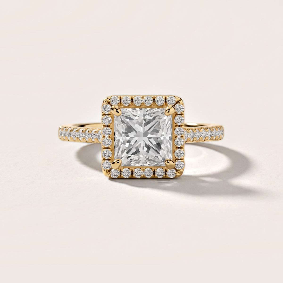 Jodie Halo Pavé Princess Diamond Engagement Ring in Yellow Gold - front.jpg
