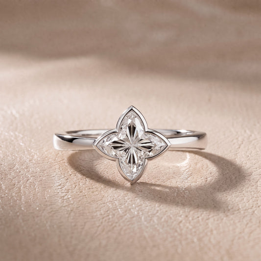 Millie Bezel Solitaire Lily Diamond Engagement Ring in White Gold - front.jpg