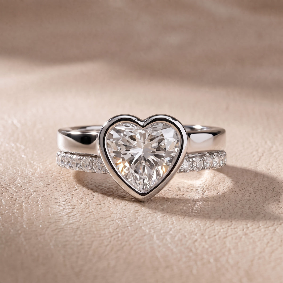 Ayla Bezel Bypass Heart Diamond Engagement Ring in Platinum - front.jpg