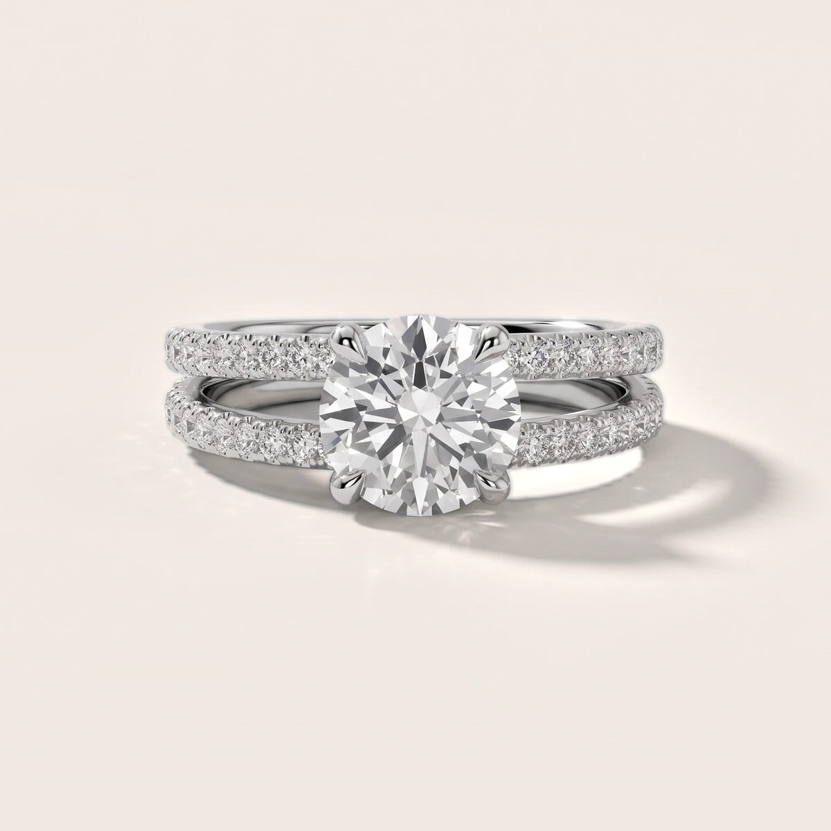 Briony Hidden Halo Split Shank Round Diamond Engagement Ring in Silver - front.jpg
