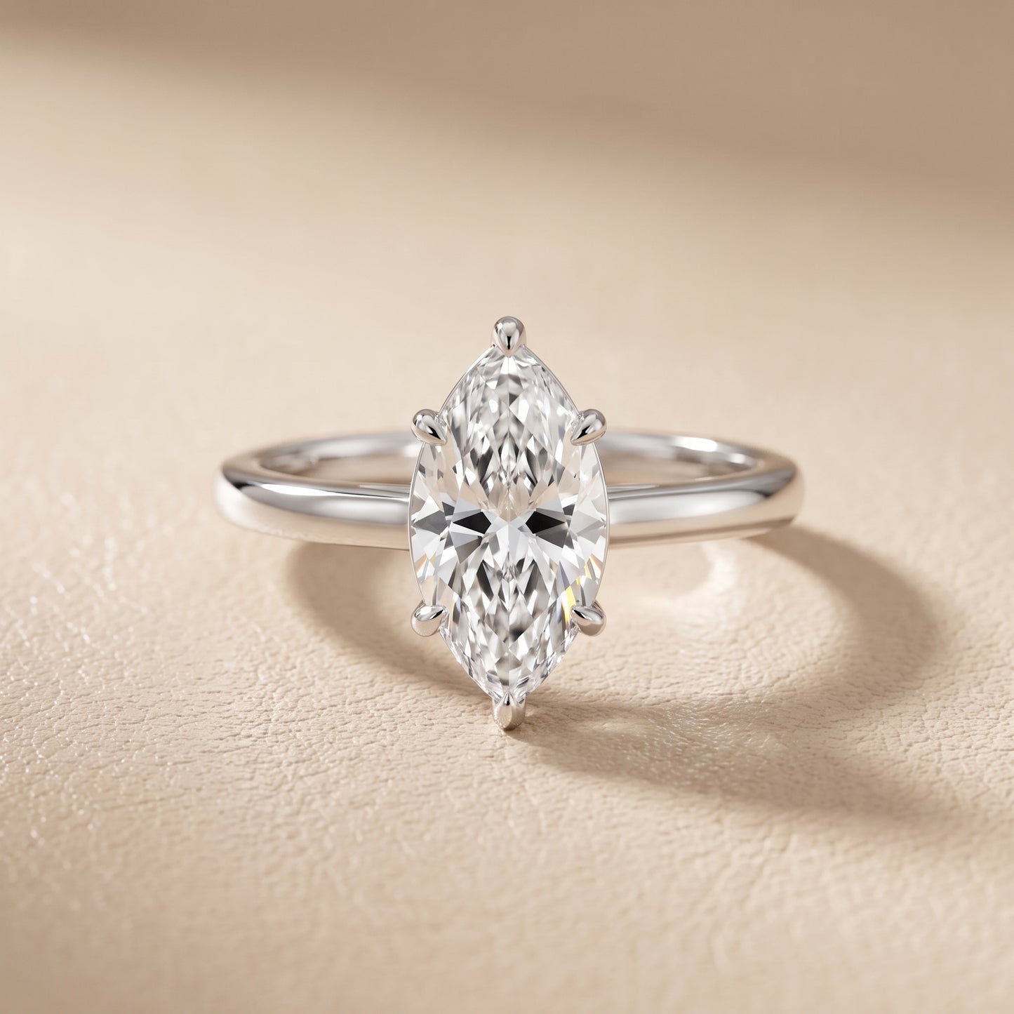 Sadie Cathedral Solitaire Marquise Diamond Ring in White Gold - front.jpg