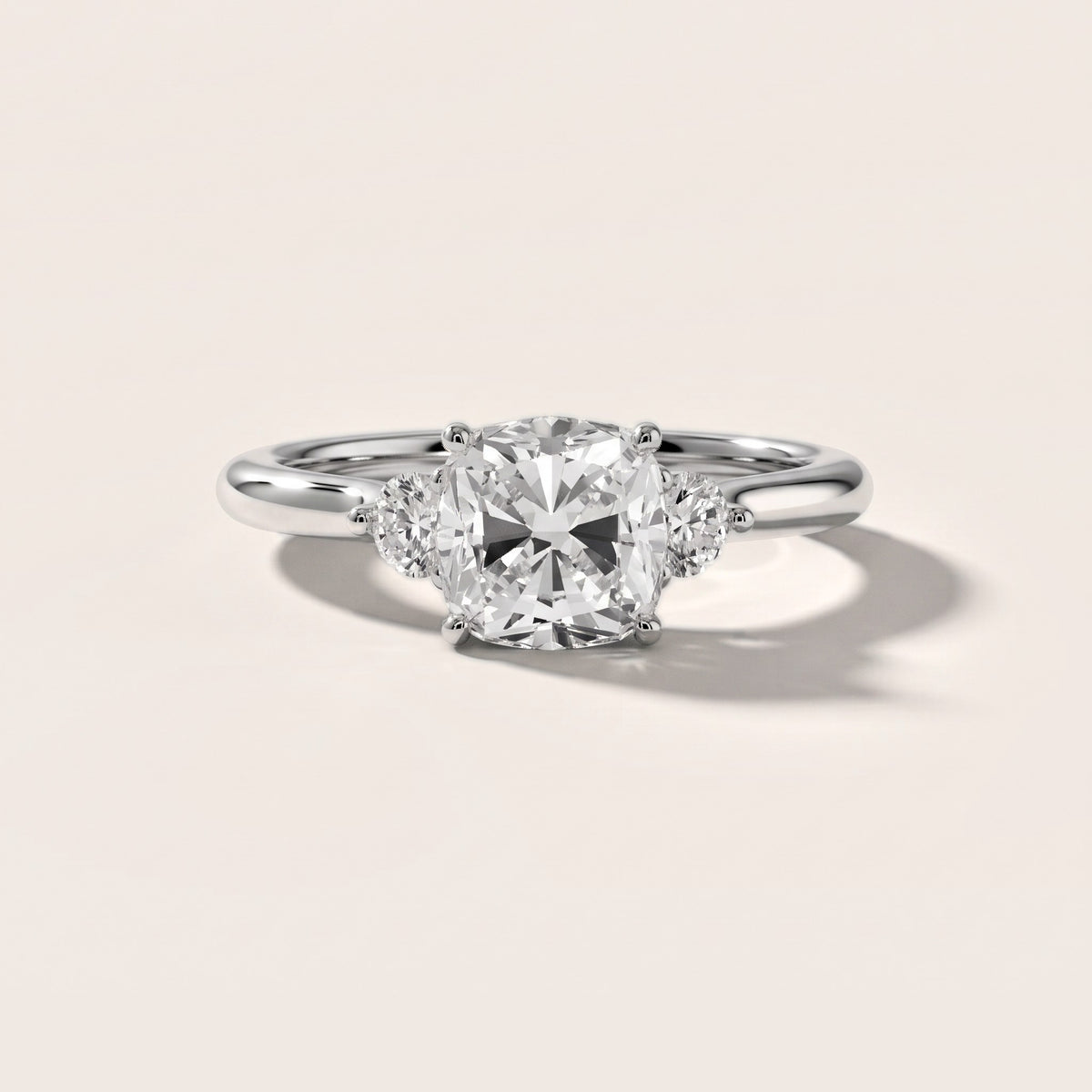 Teresa Three-Stone Cathedral Cushion Diamond Engagement Ring in Silver - front.jpg