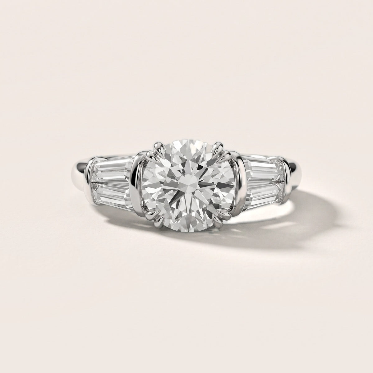 Ilsa Deco Baguette Round Diamond Engagement Ring in White Gold - front.jpg
