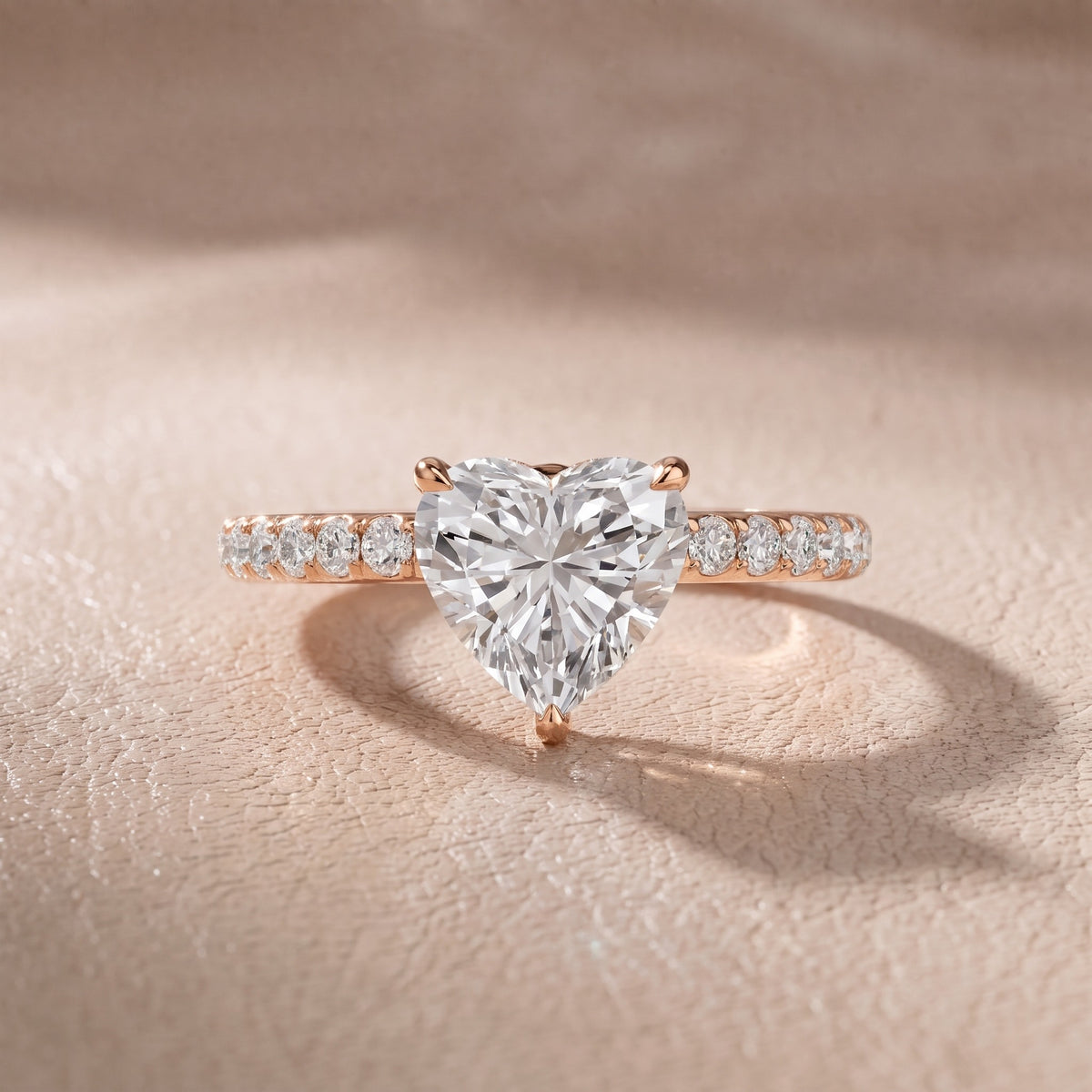 Thea Hidden Halo Pavé Heart Diamond Engagement Ring in Rose Gold - front.jpg