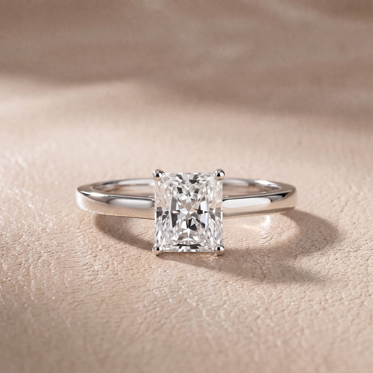 Iris Vintage Radiant Diamond Engagement Ring in White Gold - front.jpg